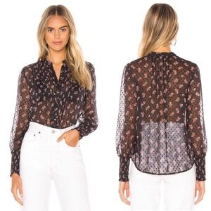 FREE PEOPLE Flowers In December Sheer Blouse